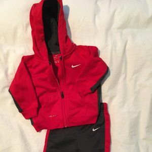 Nike Red & Gray Hoodie & Joggers 2-Piece Set